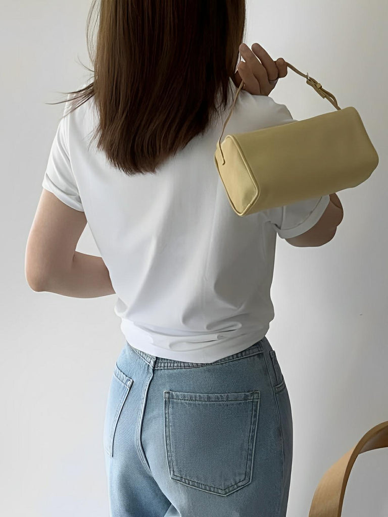 Mini borsa a mano da donna in pelle pieno fiore, baguette anni '90, piccola borsa a spalla, portata a mano, tracolla di tendenza, modello Esther