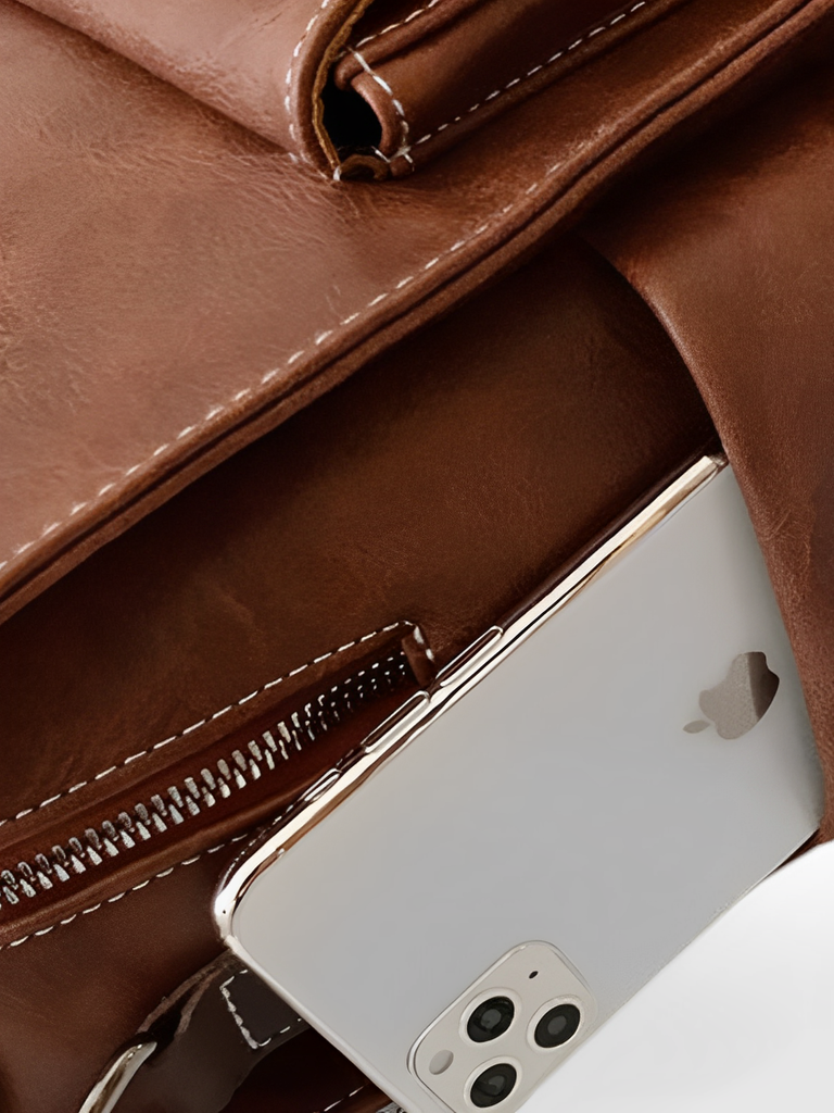 Zaino da donna, similpelle vegana, design retrò, antifurto, grande capacità, modello Sisi