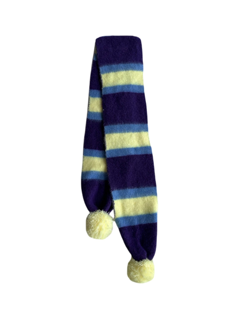 Écharpe tricolore à pompons, douce et chaude, look rétro coloré, hiver stylé, idéale pour superpositions, parfaite pour le froid, modèle Tafine