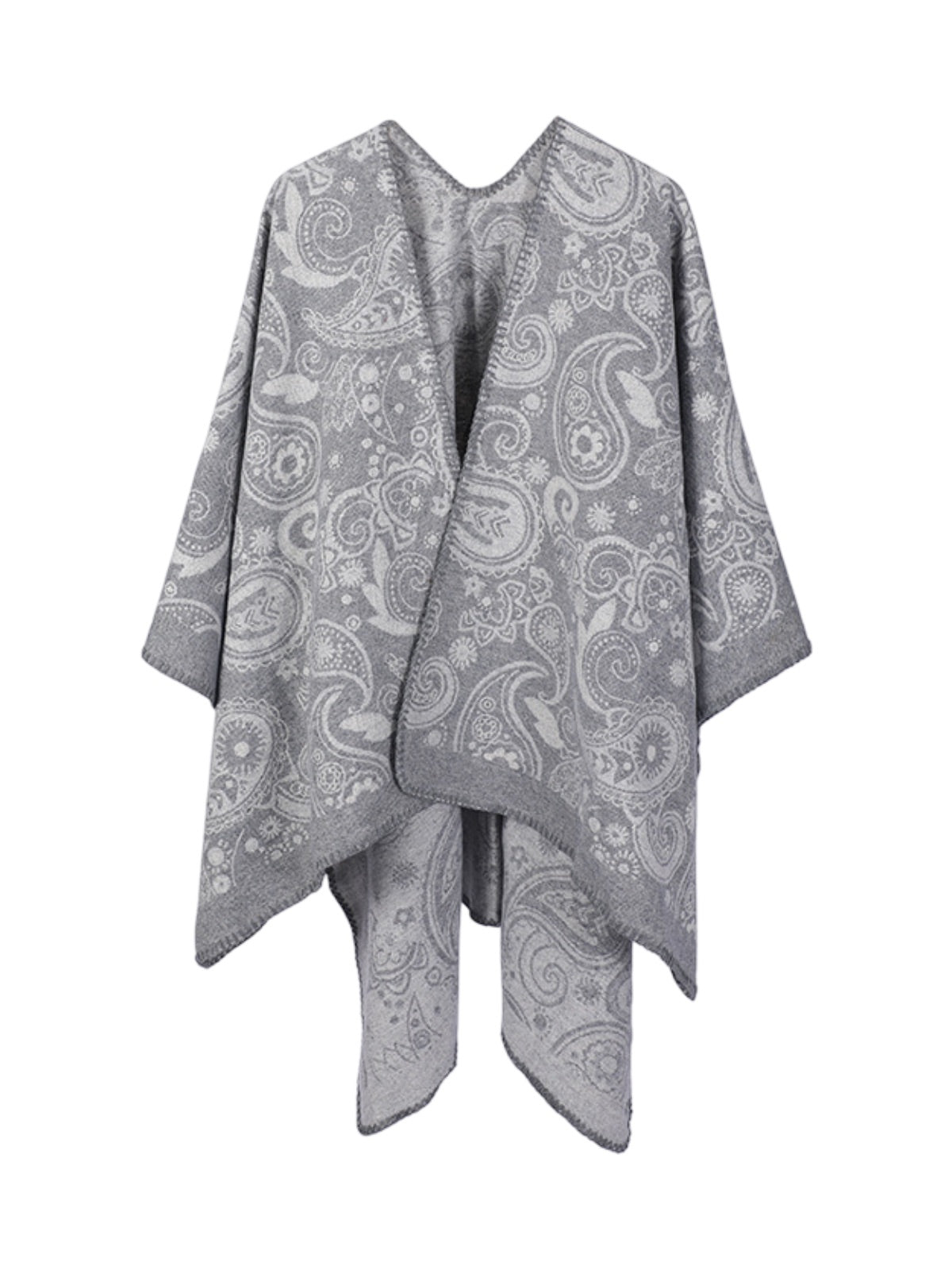 Châle femme laine et acrylique, châle à motifs cachemire, grand châle doux et chaud, poncho léger, châle d’hiver confortable, modèle Yina