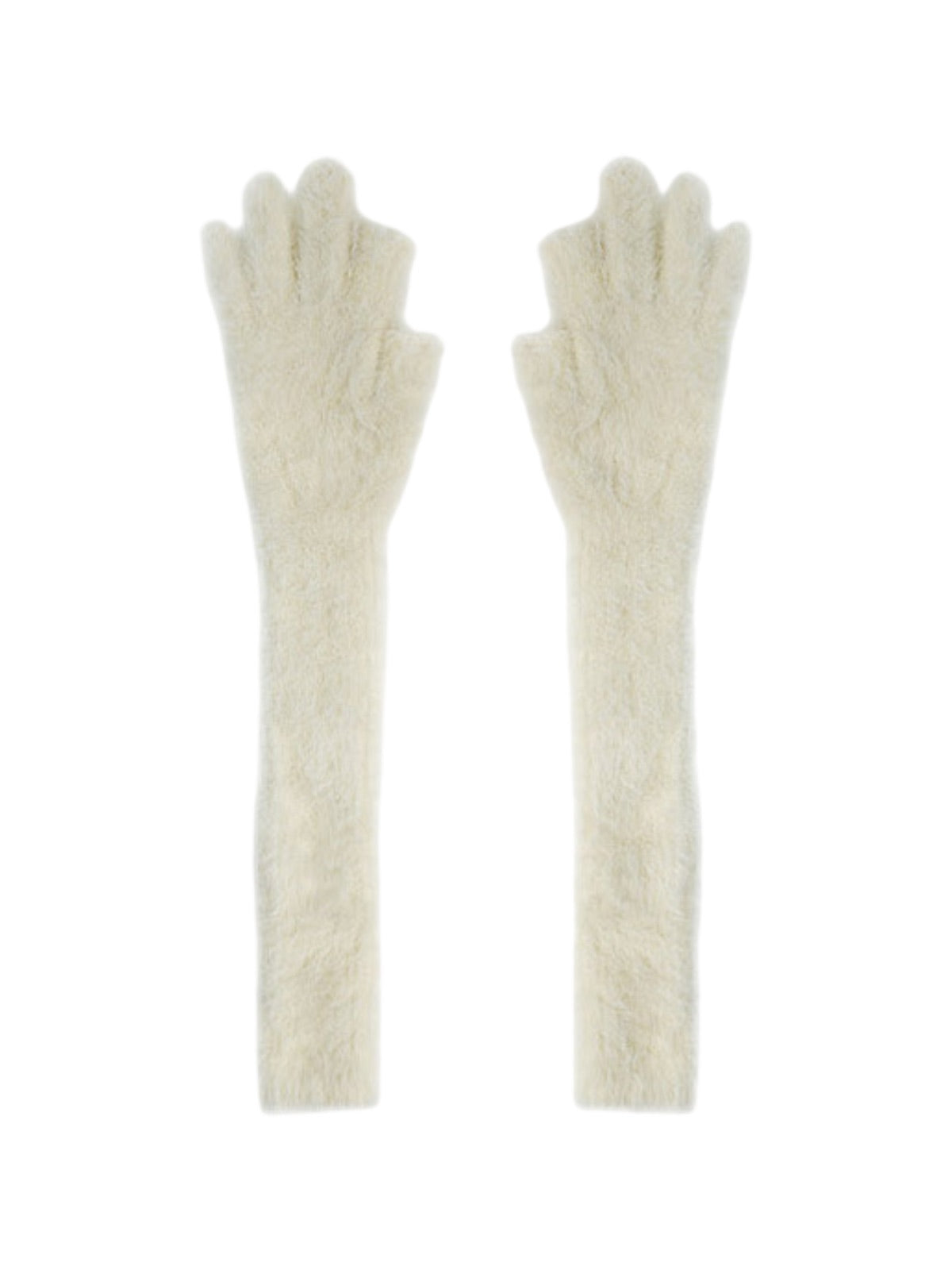 Gant long hiver femme, fausse fourrure doux, gant sans doigts peluche, gant violet crème noir, gant mode hiver chaud, modèle Likta