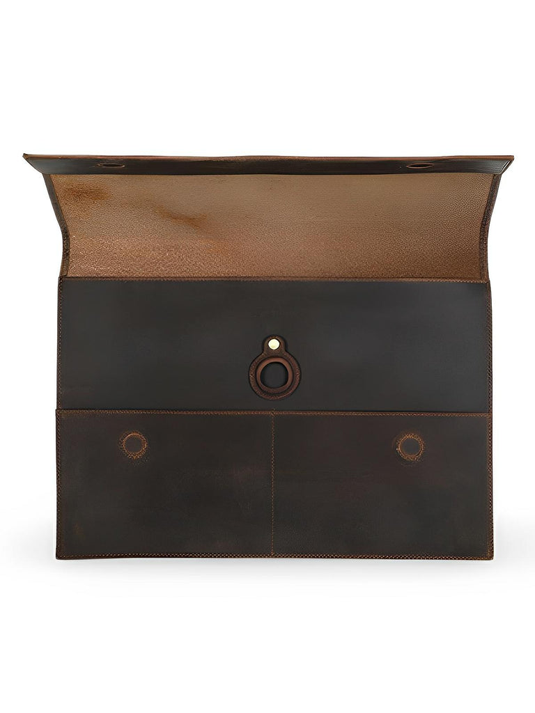 Adhemar 16-Zoll-Laptophülle aus schmalem Leder, eleganter Schutz, mit Außentaschen