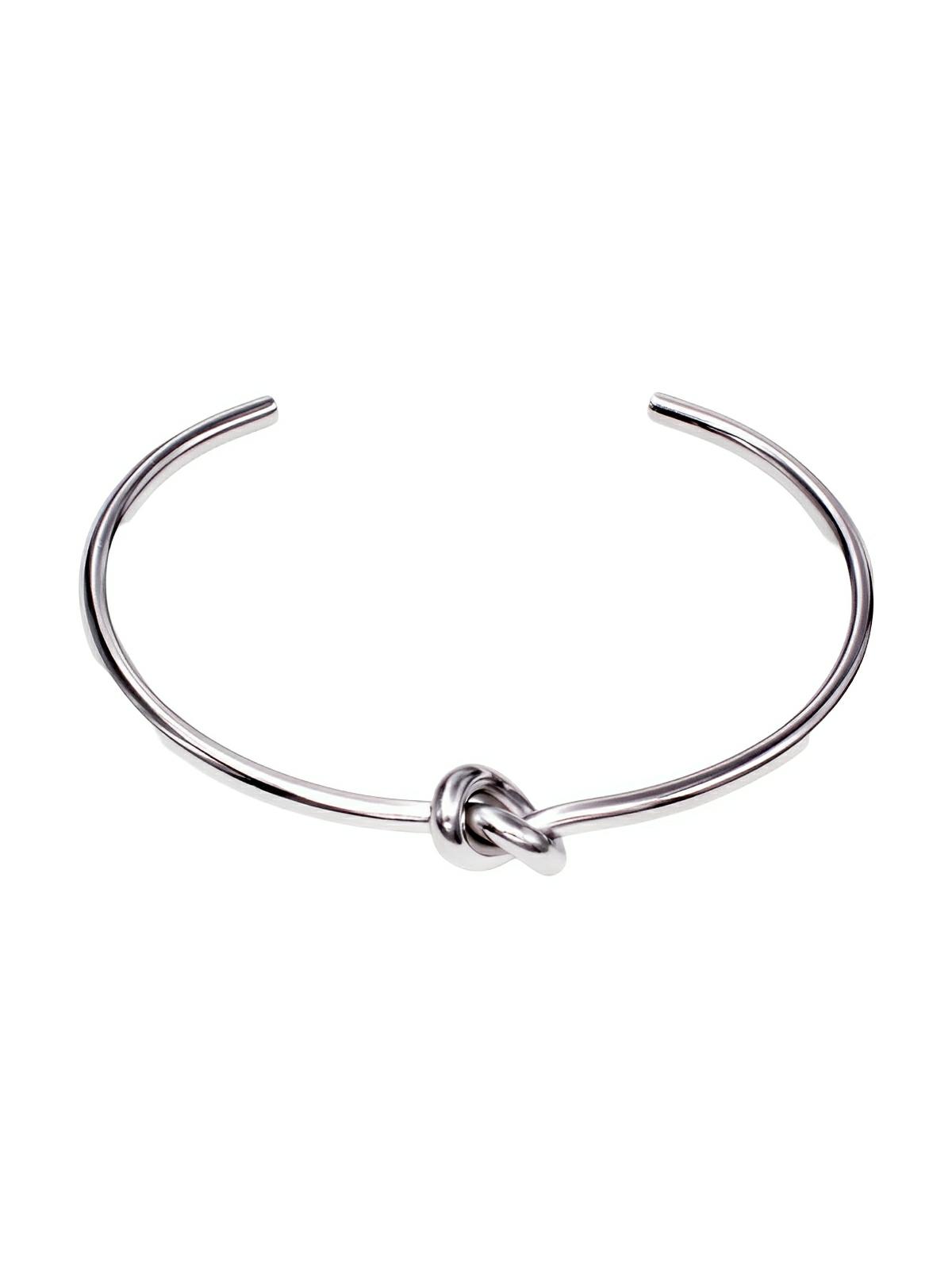 Bracelet jonc cœur en titane, motif nœud, finition or, modèle Enora