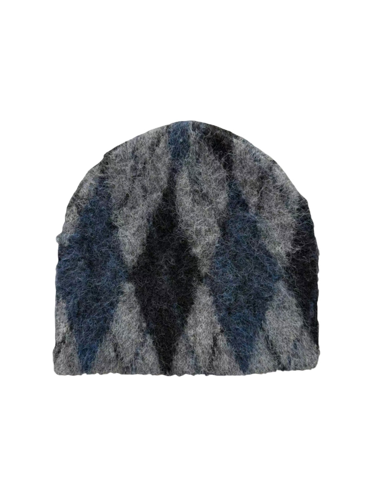 Bonnet maille losange doux, accessoire laine hiver femme, couvre chef tricoté chaud, sans bord mixte, bonnet style rétro graphique, bonnet streetwear moelleux, modèle Dias
