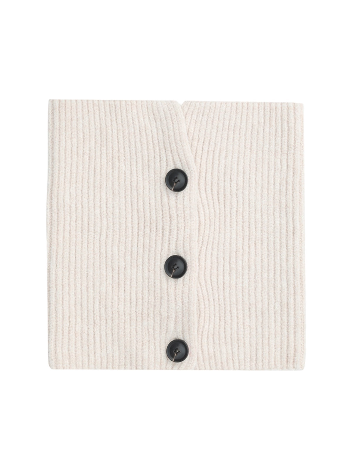 Cache-cou laine femme, tour de cou tricoté, col montant à boutons, accessoire hiver chaud, couleur douce, modèle Angela