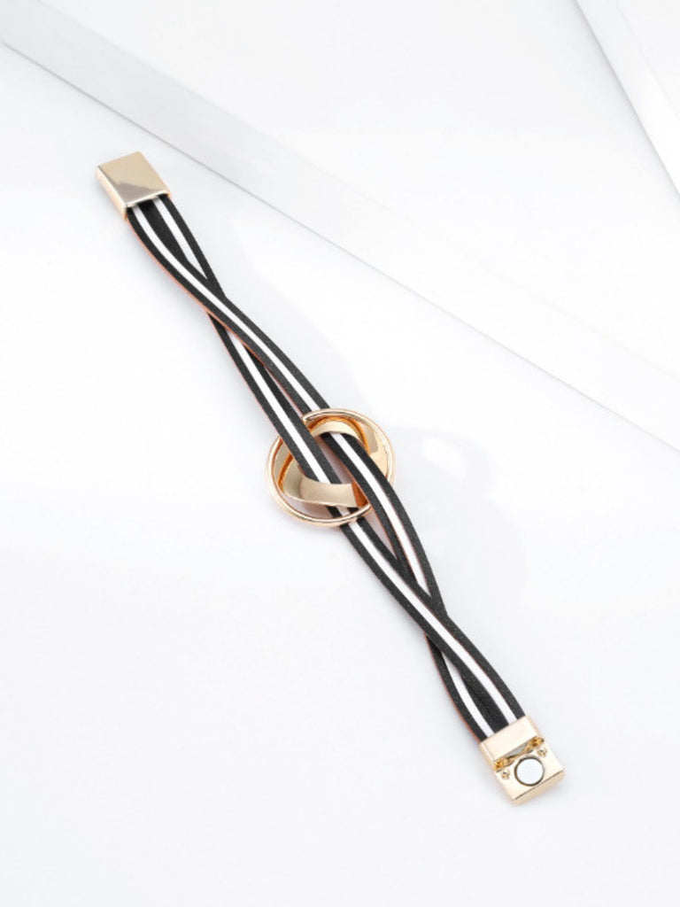 Bracciale in pelle multigiro, magnetico, donna, stile bohémien, largo, colorato, modello Odylle