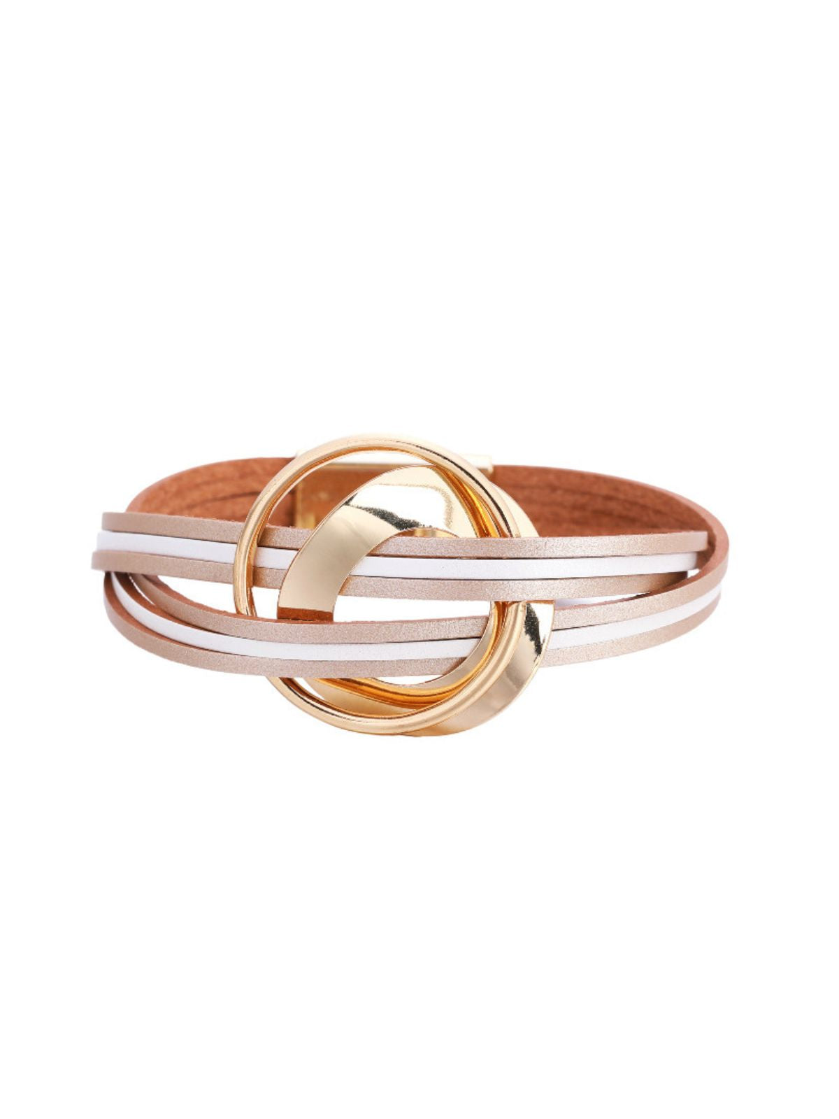 Bracelet cuir multirangs, magnétique, femme, style bohème, large, coloré, modèle Odylle