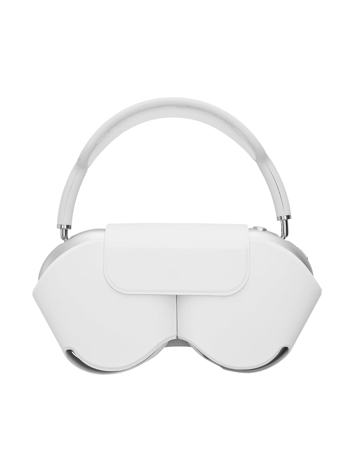 AirPods Max protection, housse rigide, étui de transport, simili vegan magnétique, coque anti - chute avec fermeture, modèle Zahra - Accessoire AirPods Max - Blanc