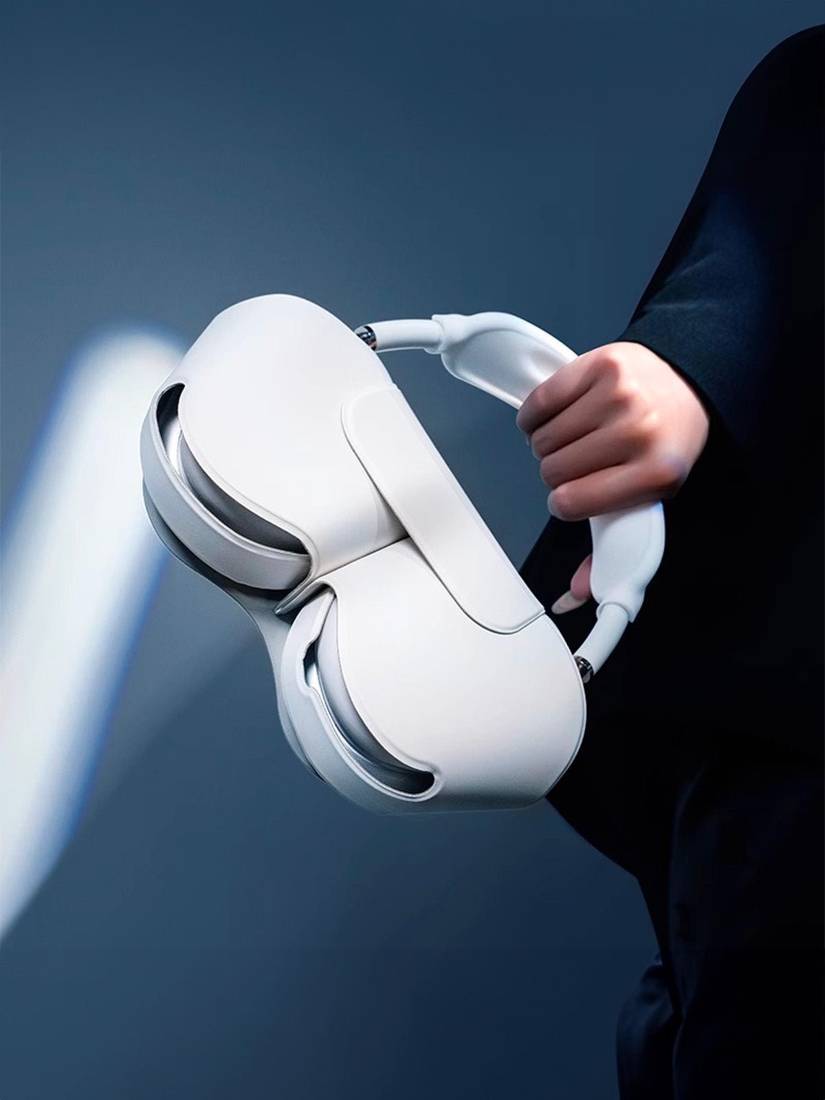 AirPods Max protection, housse rigide, étui de transport, simili vegan magnétique, coque anti - chute avec fermeture, modèle Zahra - Accessoire AirPods Max - Blanc