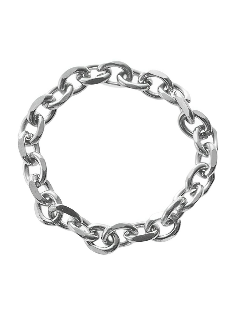 Bague chaîne femme, acier inoxydable or, anneau géométrique, style moderne, modèle Hannah - Bague - Argent XXS