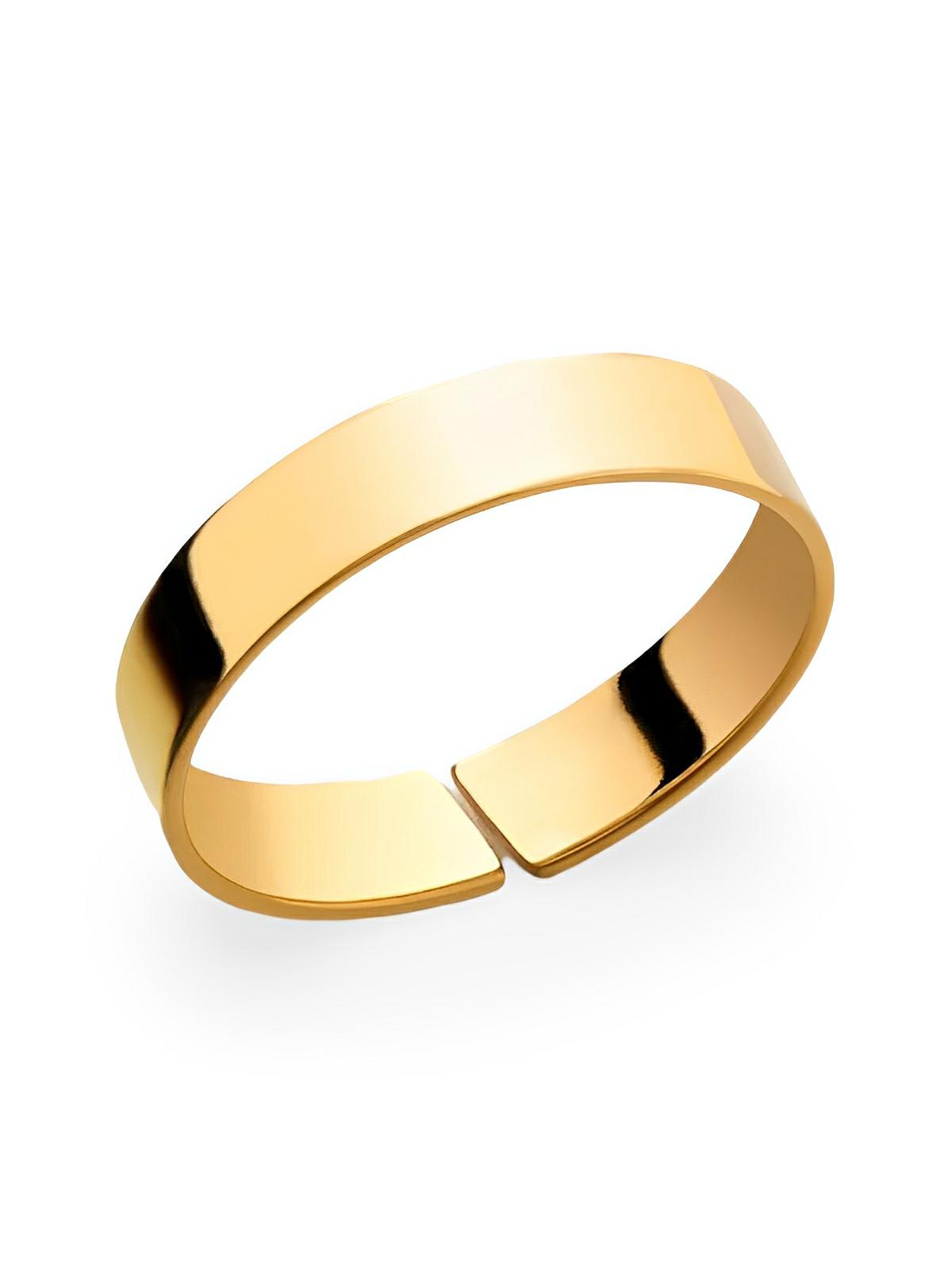 Bague classique pour homme, en acier inoxydable, anneau de 5mm minimaliste, bijou moderne, modèle Artéos - Bague - Or XS