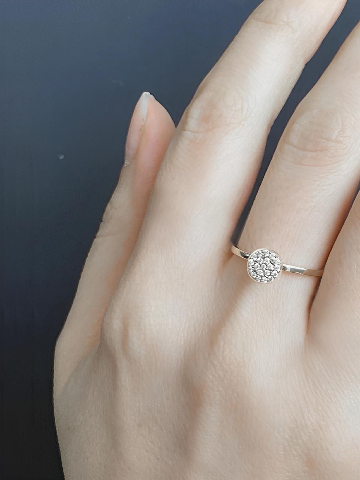 Bague couple dorée, acier inoxydable, zircon rond, anneau simple, or rose, modèle Henryka - Bague - Argent XS