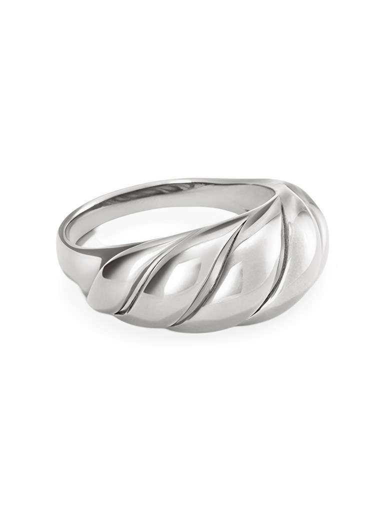 Bague couple géométrique, acier inoxydable, plaqué or, style unisexe, tendance moderne, modèle Huyen - Bague - Argent XXS