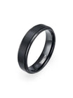 Bague en titane, noire mate / argent brossé, anneau mixte minimaliste, modèle Mélo - Bague - Noir XXS