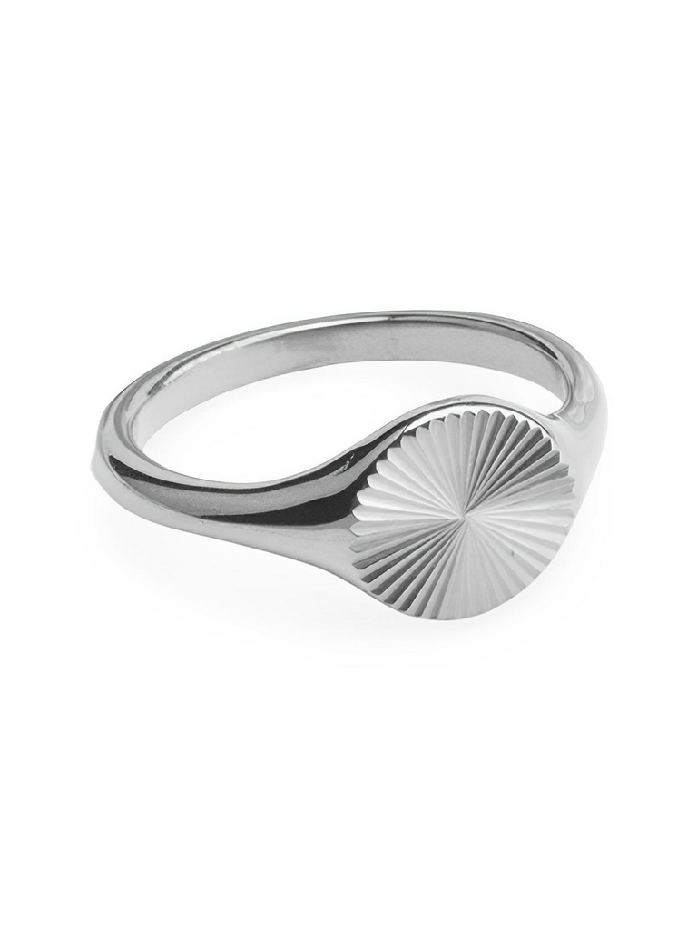 Bague femme acier inoxydable, anneau texturé rond, finition or 18 carats, bague minimaliste tendance, bijou doré moderne, modèle Jenara - Bague - Argent XXS