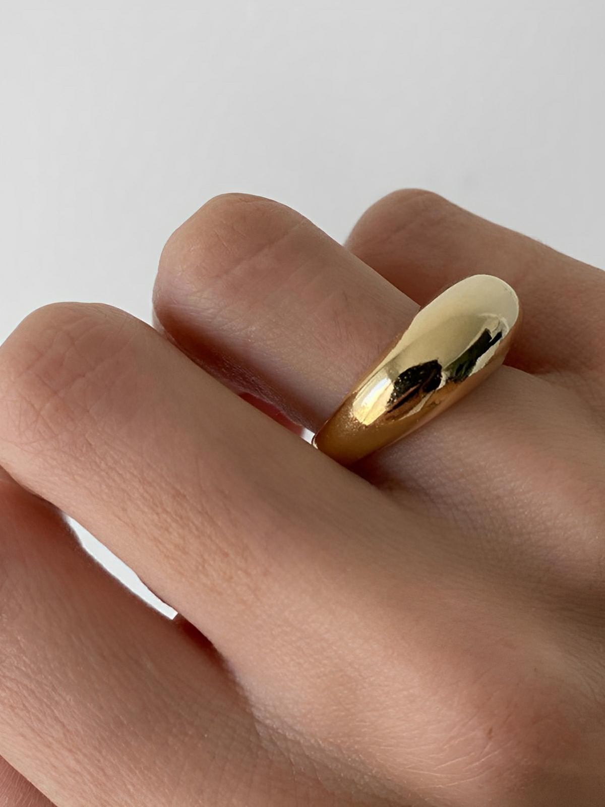 Bague femme acier inoxydable, design arc moderne, style géométrique, minimaliste chic, bijou quotidien, modèle Harini - Bague - Or XXS