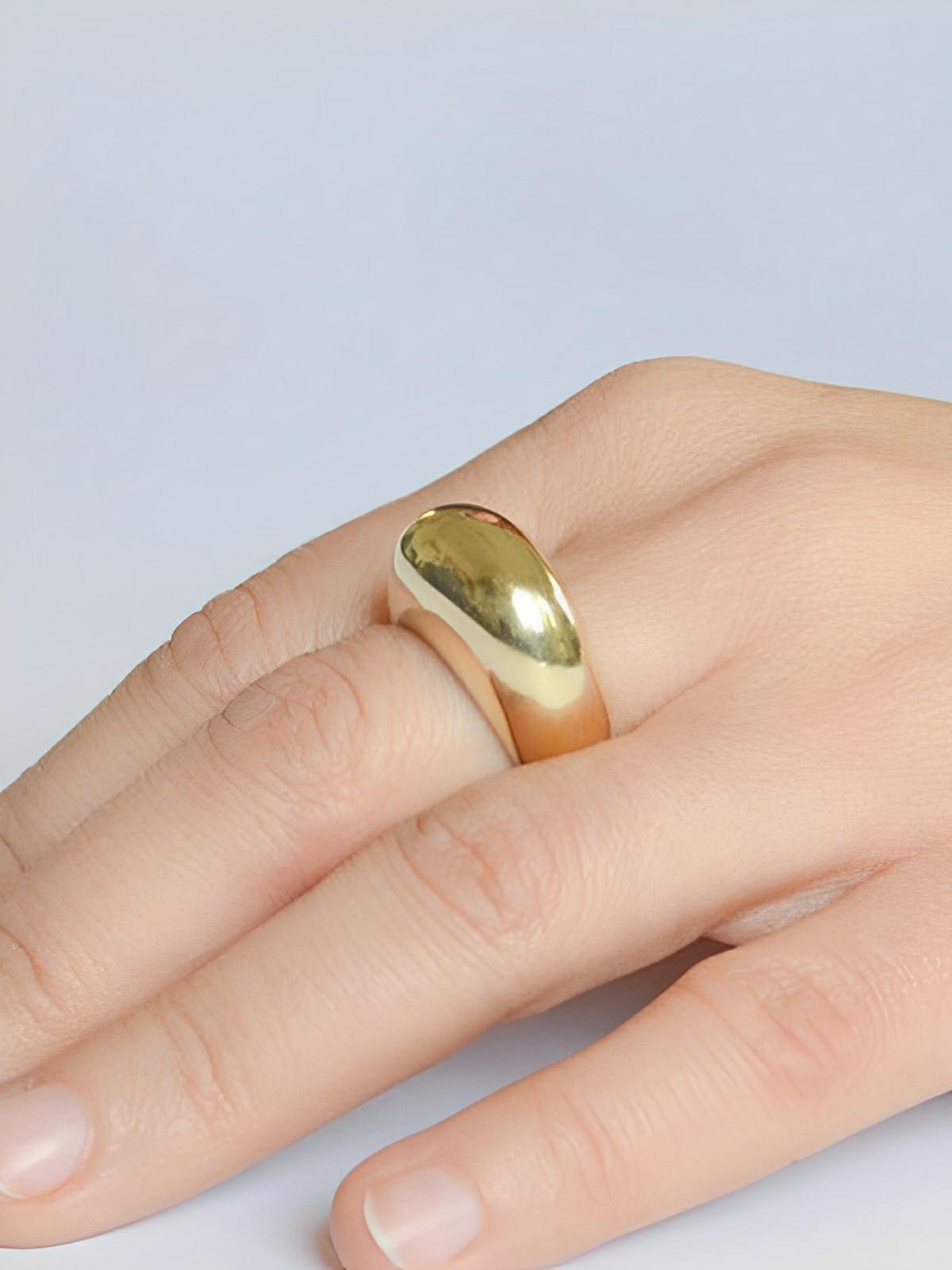 Bague femme acier inoxydable, design arc moderne, style géométrique, minimaliste chic, bijou quotidien, modèle Harini - Bague - Or XXS
