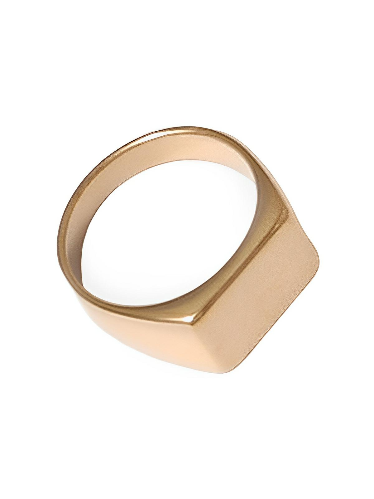 Bague femme acier inoxydable, surface lisse, gravure personnalisée, plaqué or 18K, style géométrique, modèle Joane - Bague - Or XXS