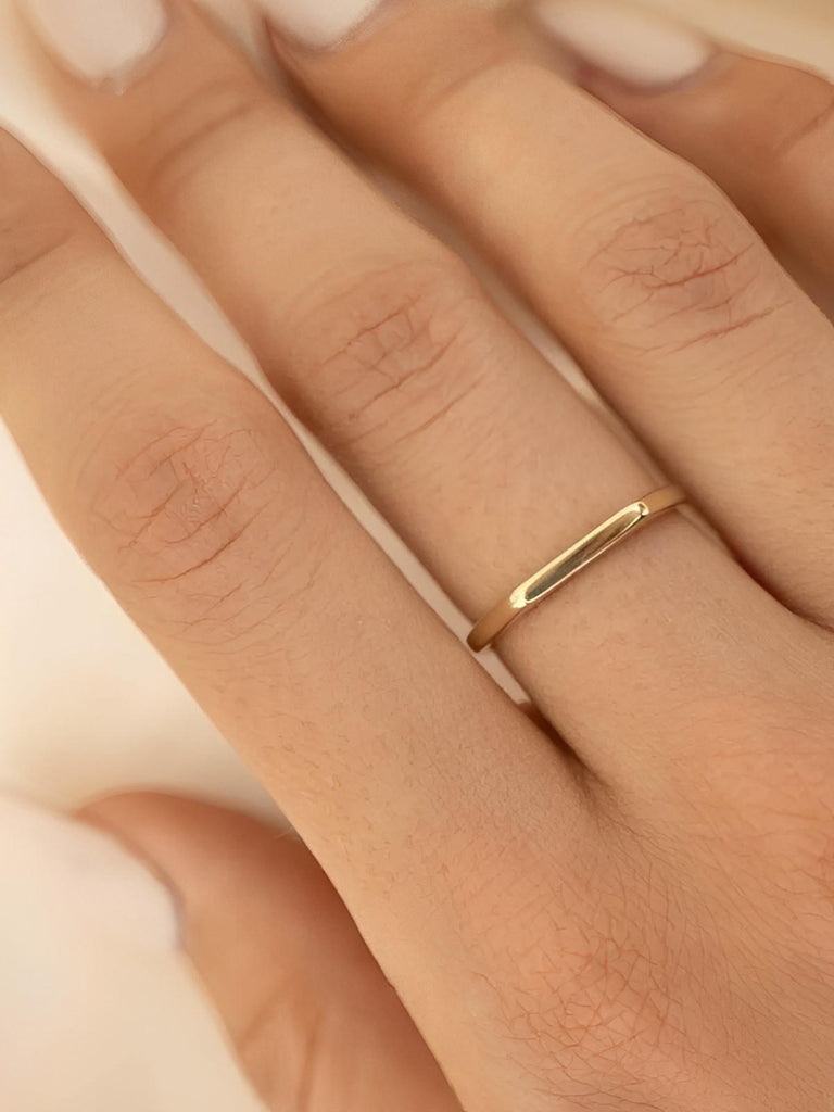 Bague femme géométrique, acier inoxydable, plaquée or 14K, design minimaliste, style moderne, modèle Ivane - Bague - Or XXS