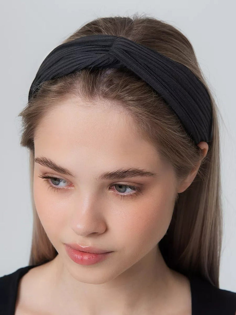 Bandeau cheveux femme, bandeau tissu côtelé, bandeau torsadé, bandeau élastique, accessoire coiffure, large bandeau mode pinterest, modèle Fedia - Bandeau pour cheveux - Camel