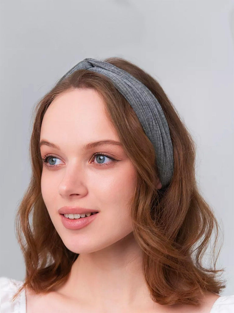 Bandeau cheveux femme, bandeau tissu côtelé, bandeau torsadé, bandeau élastique, accessoire coiffure, large bandeau mode pinterest, modèle Fedia - Bandeau pour cheveux - Camel