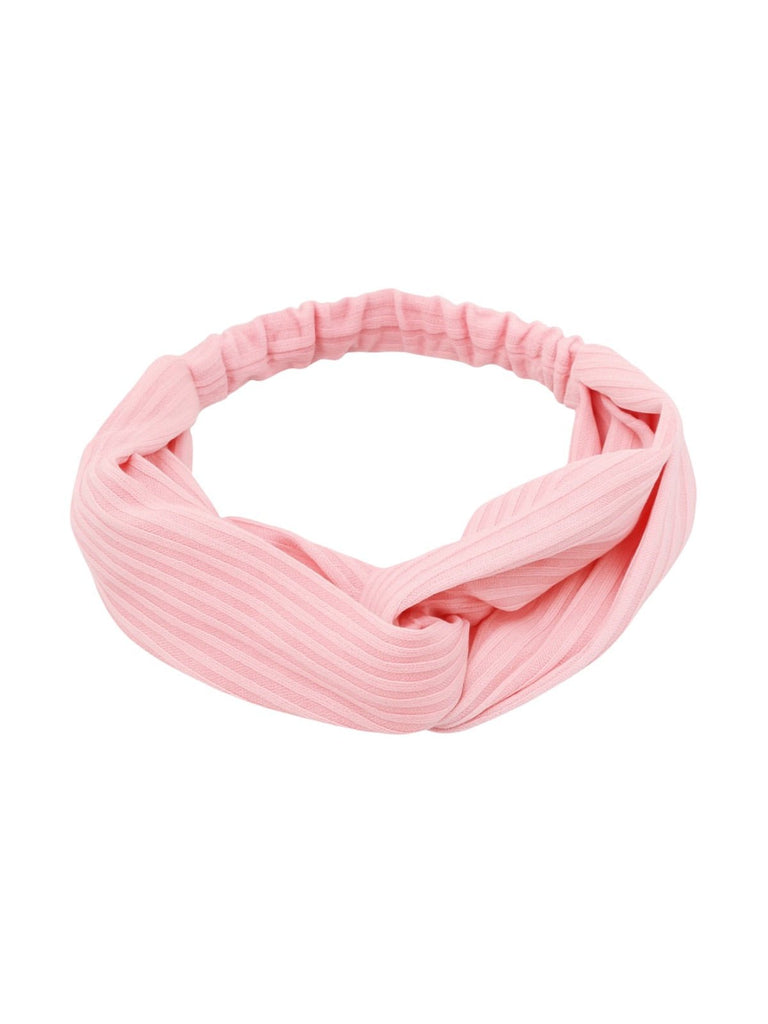 Bandeau cheveux femme, bandeau tissu côtelé, bandeau torsadé, bandeau élastique, accessoire coiffure, large bandeau mode pinterest, modèle Fedia - Bandeau pour cheveux - Rose