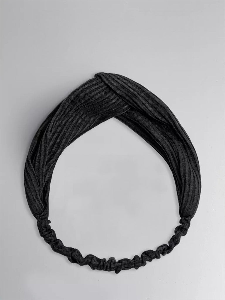 Bandeau cheveux femme, bandeau tissu côtelé, bandeau torsadé, bandeau élastique, accessoire coiffure, large bandeau mode pinterest, modèle Fedia - Bandeau pour cheveux - Camel