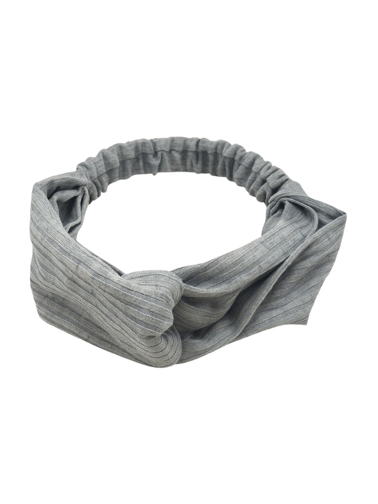 Bandeau cheveux femme, bandeau tissu côtelé, bandeau torsadé, bandeau élastique, accessoire coiffure, large bandeau mode pinterest, modèle Fedia - Bandeau pour cheveux - Gris