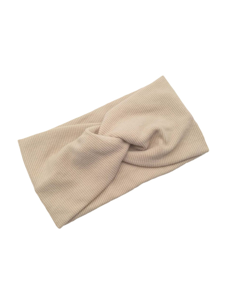 Bandeau femme large en coton extensible, accessoire de coiffure confortable pour sport, yoga, quotidien et maquillage, modèle Fresha - Bandeau pour cheveux - Beige