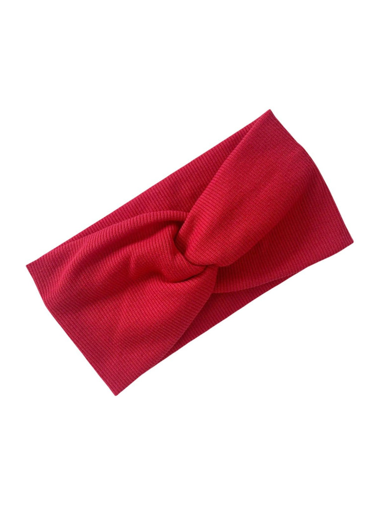 Bandeau femme large en coton extensible, accessoire de coiffure confortable pour sport, yoga, quotidien et maquillage, modèle Fresha - Bandeau pour cheveux - Rouge