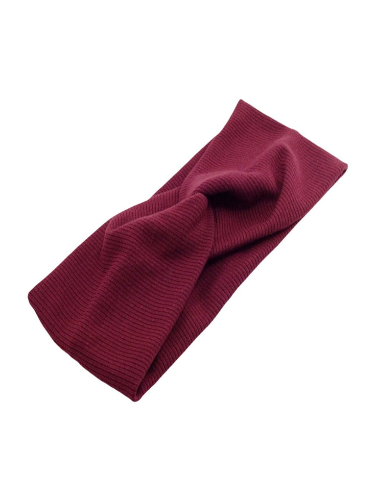 Bandeau femme large en coton extensible, accessoire de coiffure confortable pour sport, yoga, quotidien et maquillage, modèle Fresha - Bandeau pour cheveux - Bordeaux