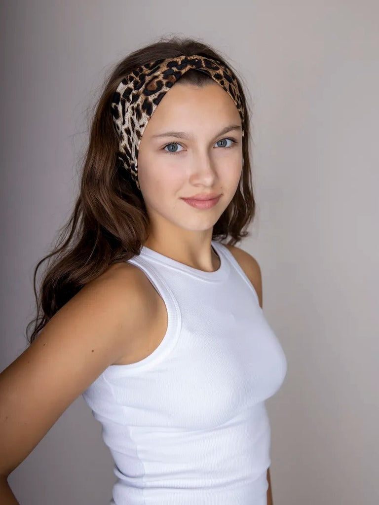 Bandeau pour cheveux femme léopard, accessoire cheveux extensible, maintien confortable, style tendance pour lifestyle, modèle Élodie - Bandeau pour cheveux - Léopard