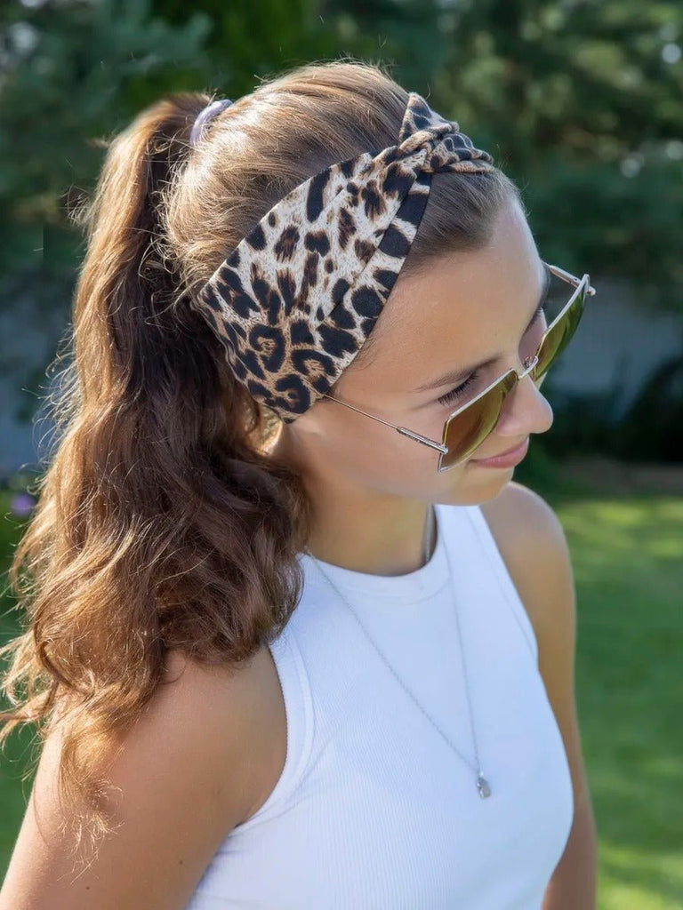 Bandeau pour cheveux femme léopard, accessoire cheveux extensible, maintien confortable, style tendance pour lifestyle, modèle Élodie - Bandeau pour cheveux - Léopard