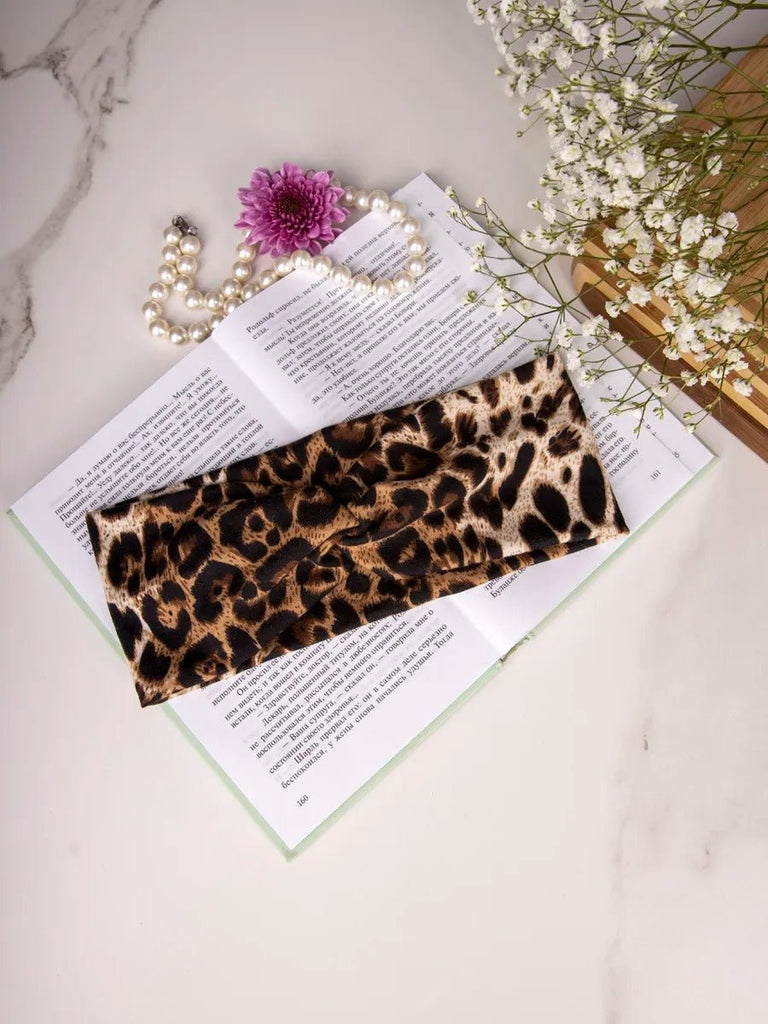 Bandeau pour cheveux femme léopard, accessoire cheveux extensible, maintien confortable, style tendance pour lifestyle, modèle Élodie - Bandeau pour cheveux - Léopard