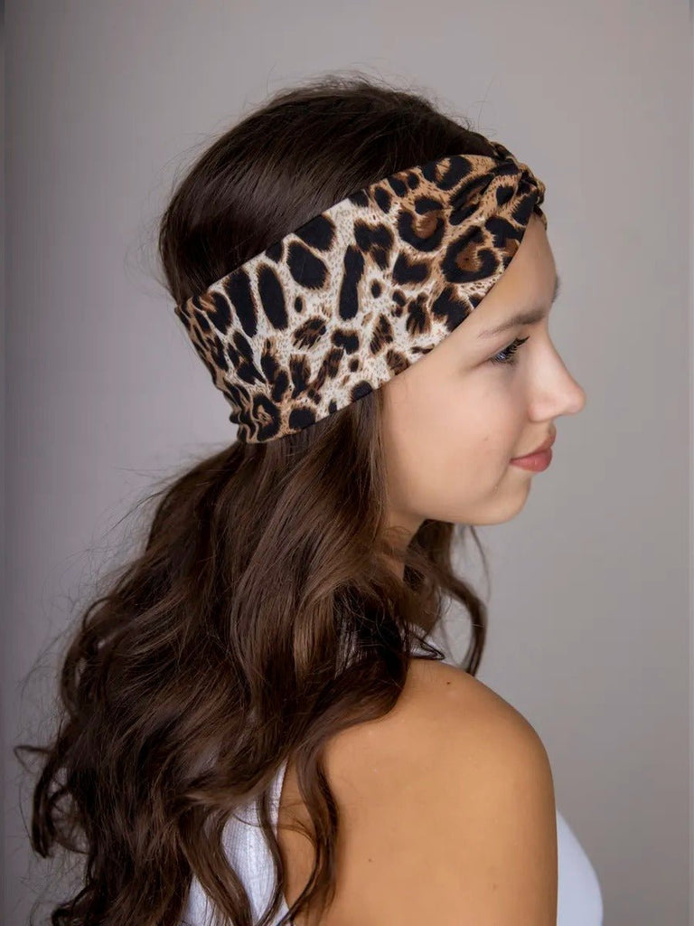 Bandeau pour cheveux femme léopard, accessoire cheveux extensible, maintien confortable, style tendance pour lifestyle, modèle Élodie - Bandeau pour cheveux - Léopard
