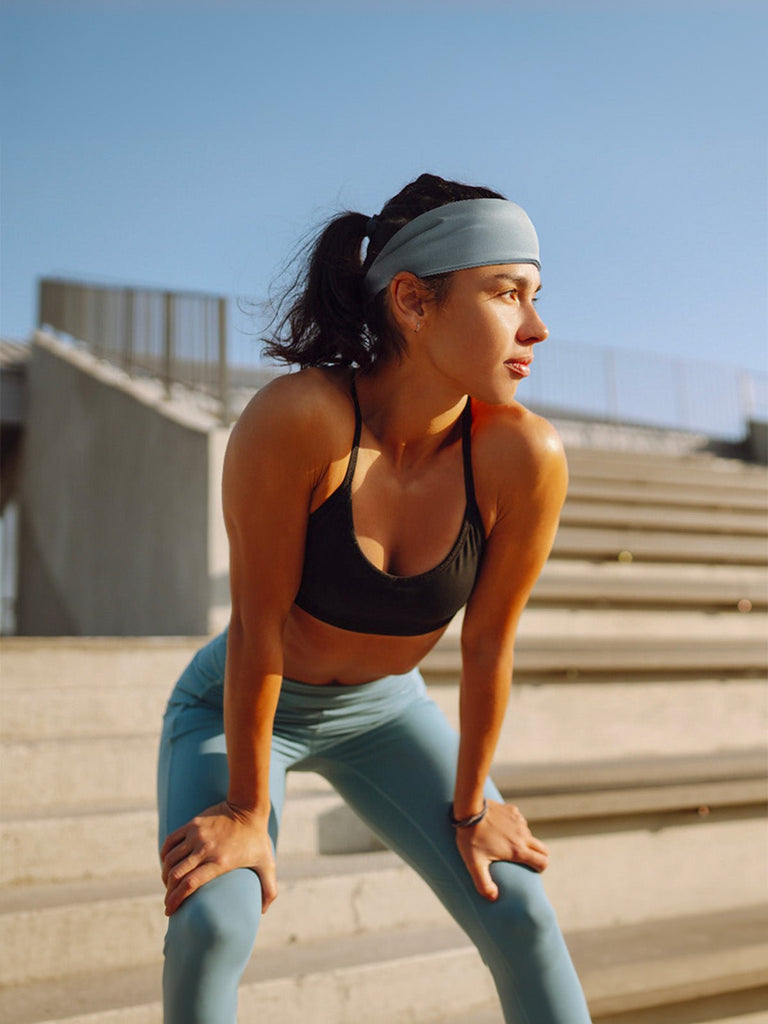Bandeau sport anti - transpiration, bandeau fitness élastique, bandeau yoga respirant, serre - tête course à pied, bandeau cheveux unisexe, modèle Yelda - Bandeau pour cheveux - Bleu