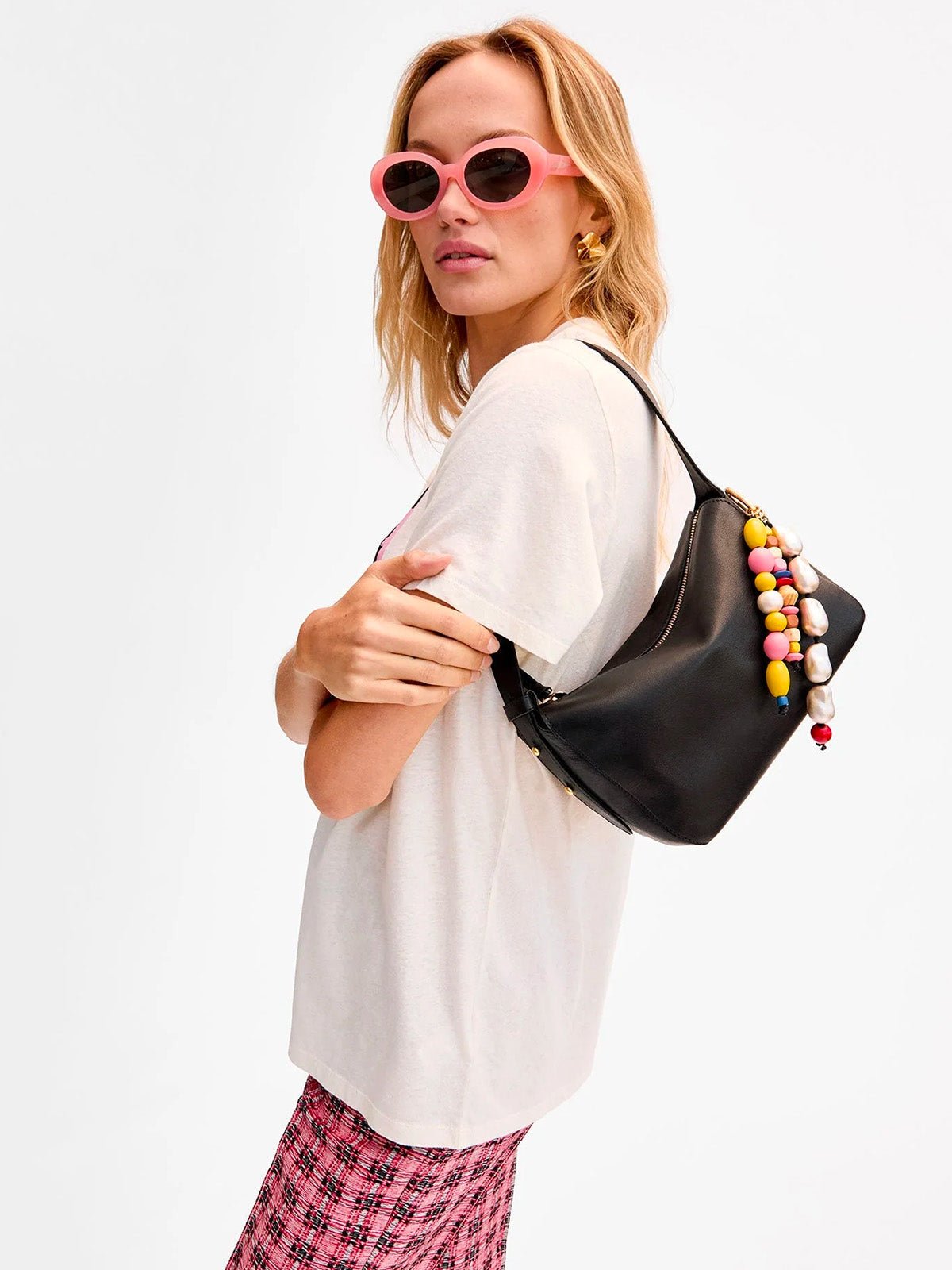 Bijou de sac perles colorées, breloque fantaisie, charms de sac perles bois, accessoire sac amusant, pendentif tendance, modèle Linsey - charms - Multicolore
