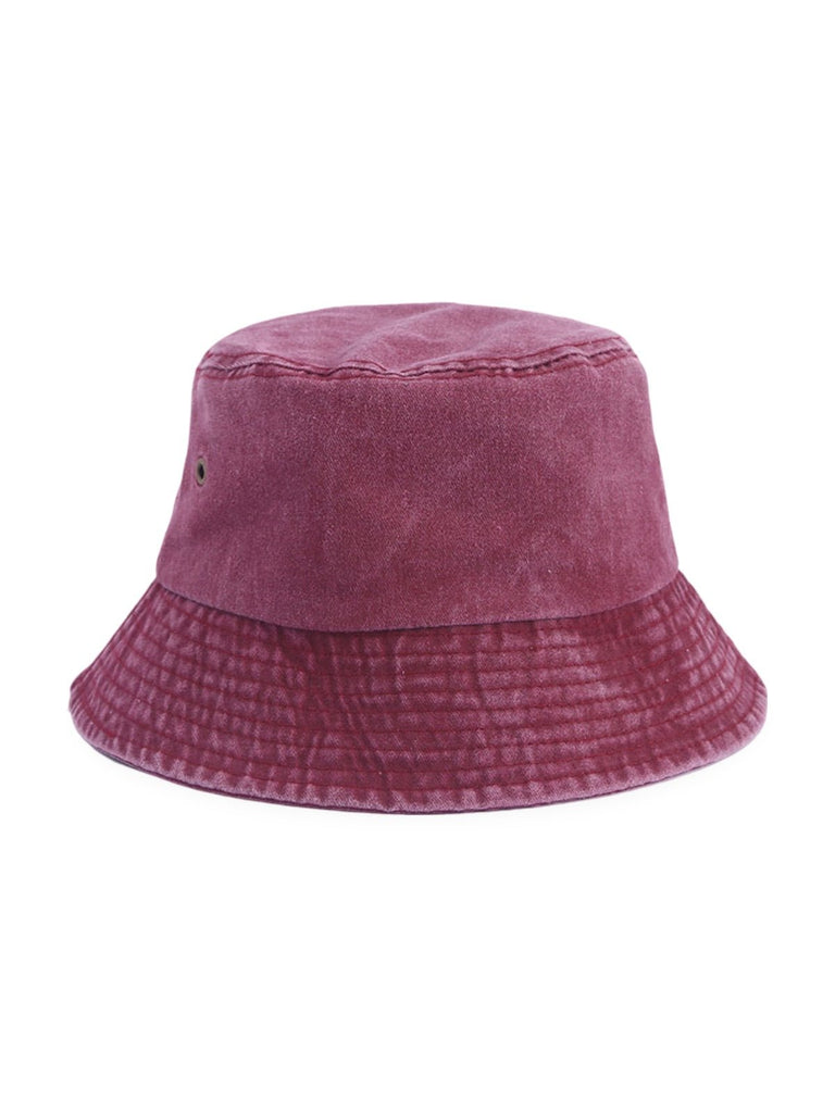 Bob uni en coton délavé vintage, protection solaire, léger, respirant, look urbain, modèle Miros - Bob - Bordeaux