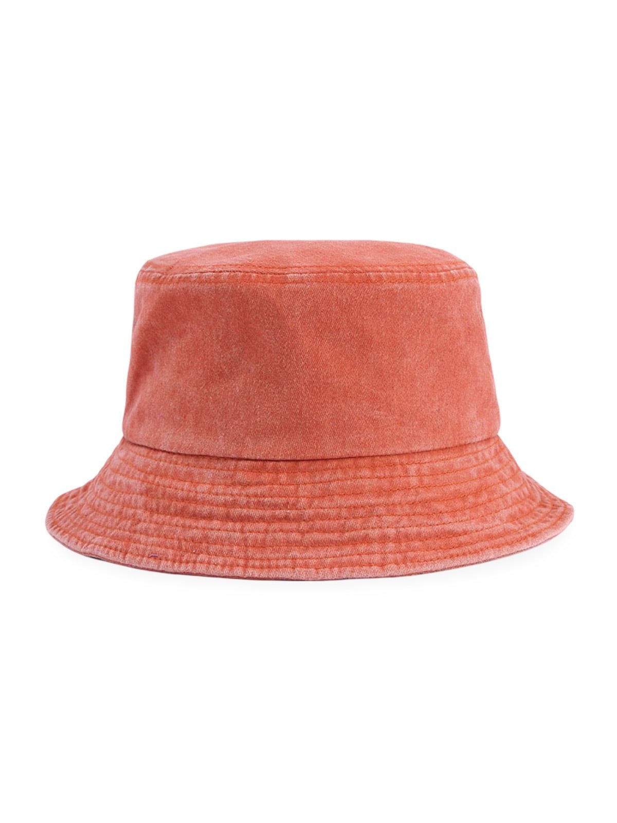 Bob uni en coton délavé vintage, protection solaire, léger, respirant, look urbain, modèle Miros - Bob - Orange