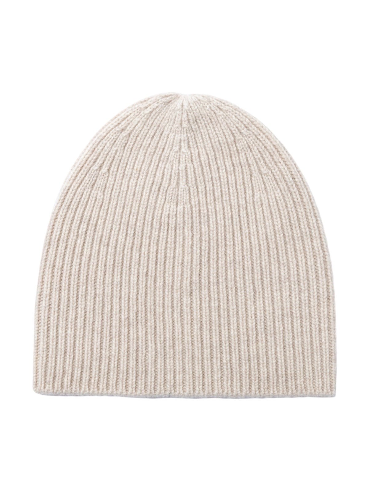 Bonnet en laine chaude pour homme, maille côtelée extensible, style minimaliste et confortable pour l'hiver, modèle Lokey - Bonnets - Blanc cassé
