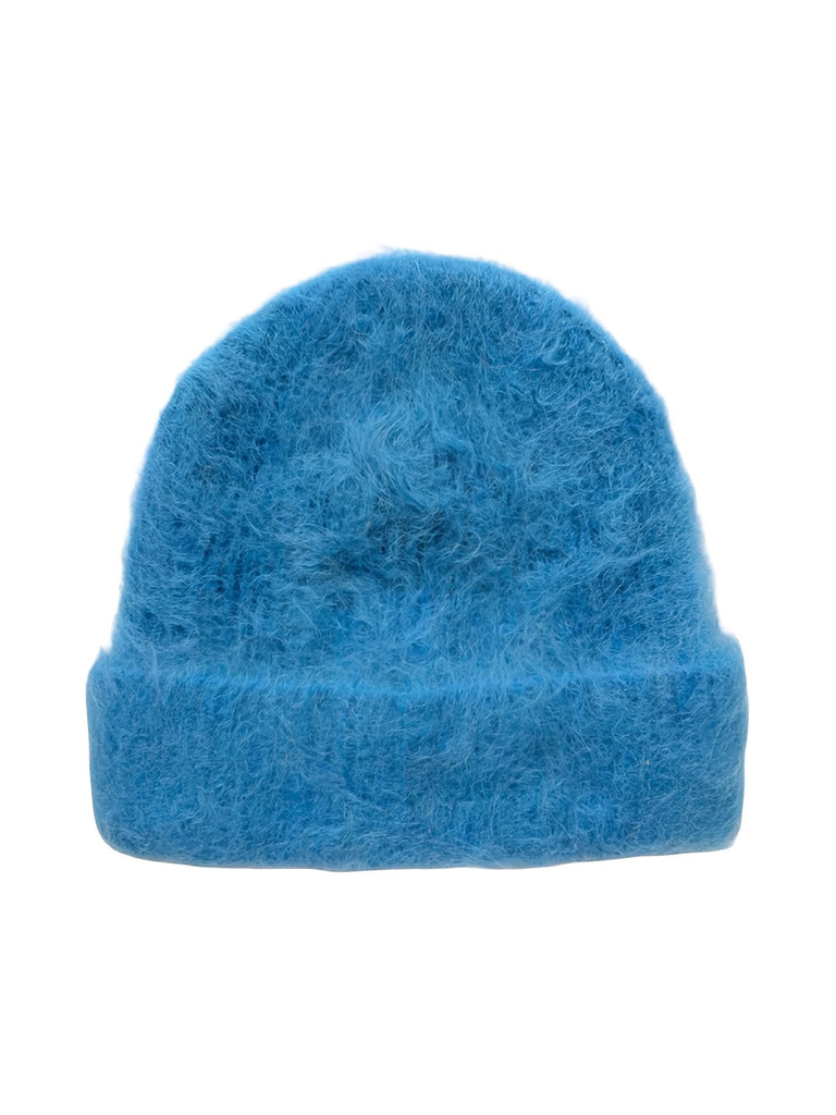 Berretto in lana mohair di alpaca soffice, al tatto morbido e caldo, look essenziale e moderno, colore unico o a contrasto, perfetto per l’inverno, modello Skia
