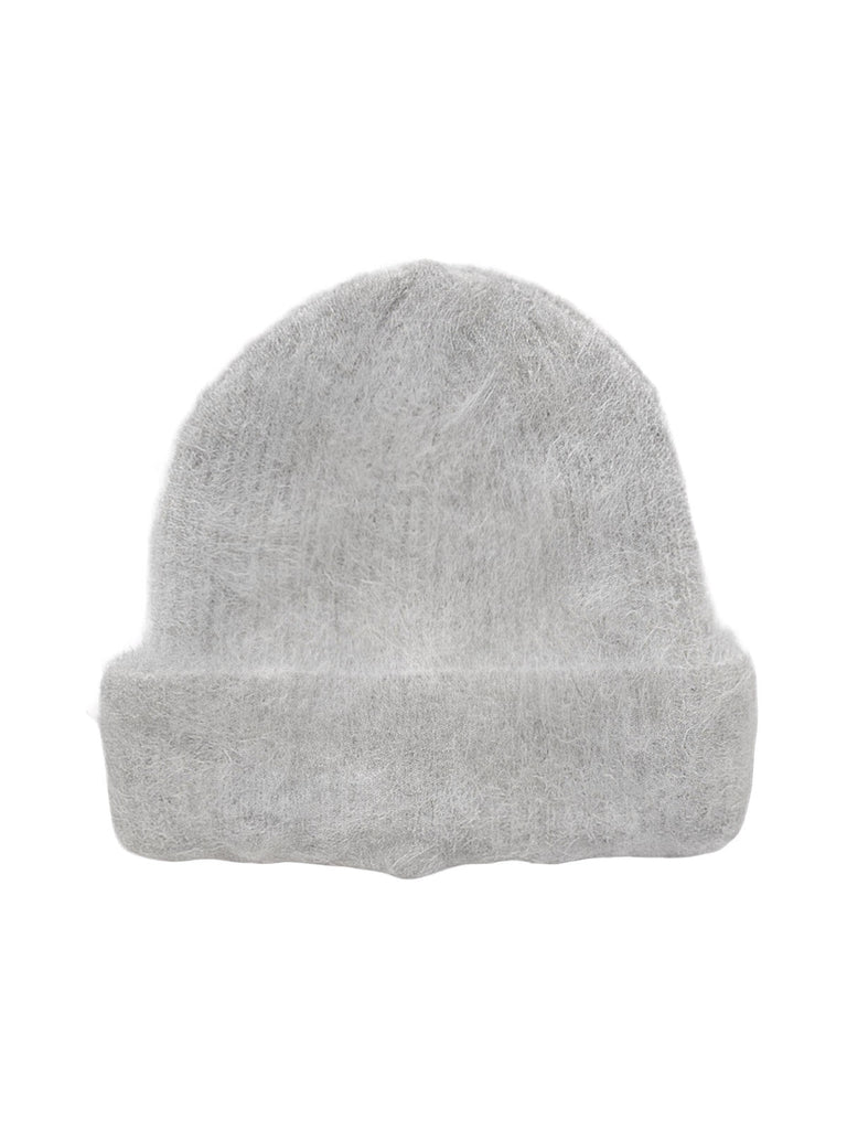 Berretto in lana mohair di alpaca soffice, al tatto morbido e caldo, look essenziale e moderno, colore unico o a contrasto, perfetto per l’inverno, modello Skia