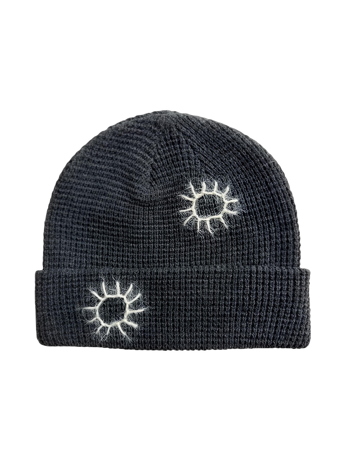 Berretto in maglia ricamata, morbido e caldo, design originale sole, stile unisex moderno, accessorio invernale di tendenza, modello Trada