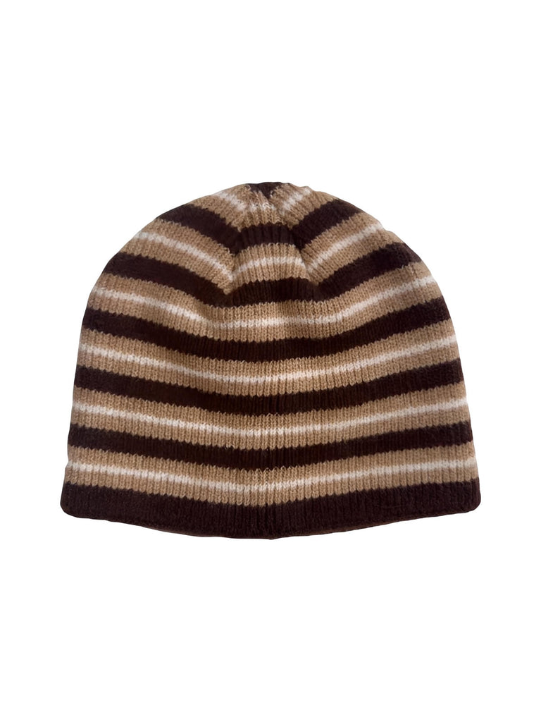 Berretto a righe da donna per l'inverno, berretto lavorato a maglia morbido, berretto caldo senza fodera, berretto unisex alla moda, berretto in maglia streetwear, modello Tridy