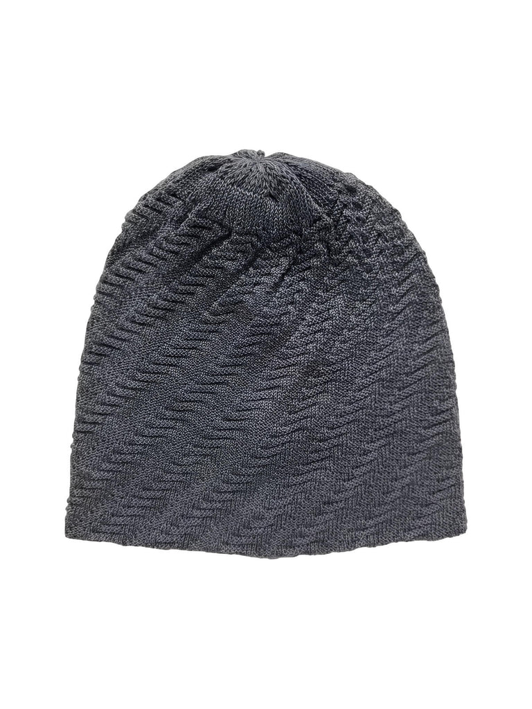 Bonnet tricoté chaud, design côtelé unisexe, coupe ample confortable, style streetwear hivernal, bonnet coton acrylique doux, bonnet sans bord structuré oversize, modèle Ova - Bonnets - Gris