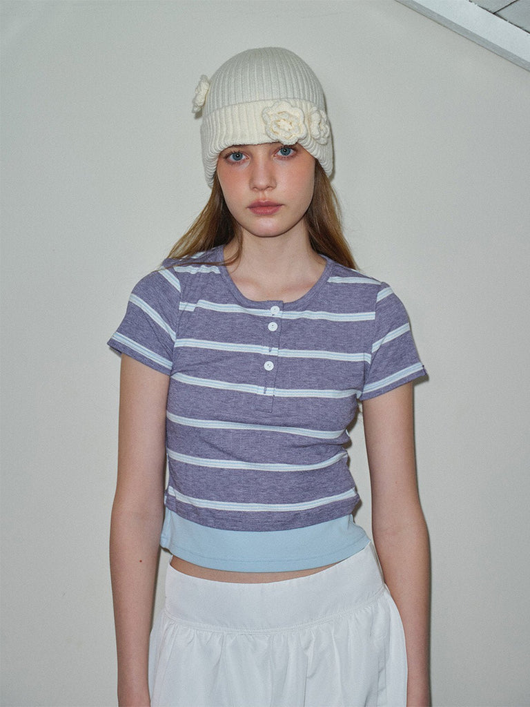 Bonnet tricoté hiver femme, à fleur crochetée, bonnet doux chaud, bonnet street style, bonnet fille tendance, modèle Gardénia - Bonnets - Blanc