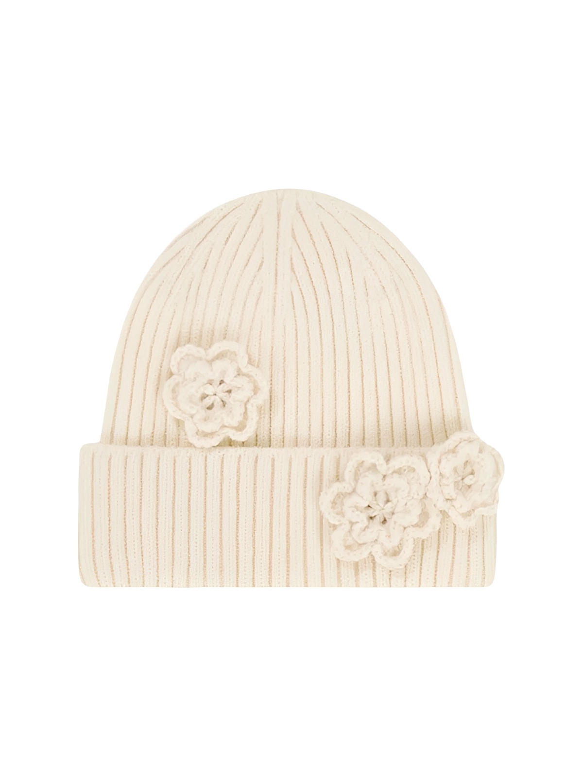 Berretto in maglia inverno donna, con fiore all’uncinetto, berretto morbido e caldo, berretto street style, berretto ragazza di tendenza, modello Gardénia