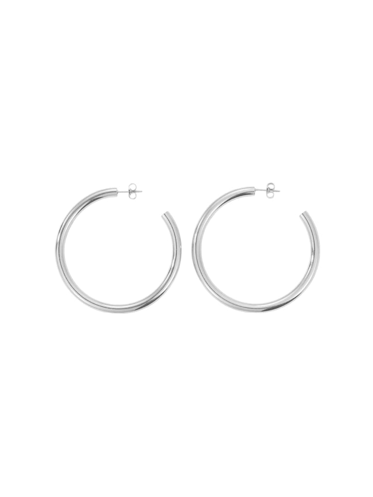 Boucles d’oreilles C acier inoxydable, plaqué or, femme, style européen américain, multiples tailles, acier 316, modèle Roberte - Boucles d'oreilles - Argent 20 mm