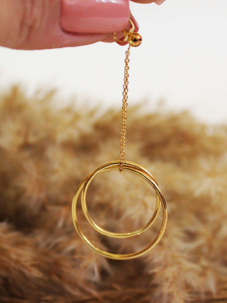 Boucles d'oreilles cercle or, acier inoxydable 316, bijoux femme, style géométrique, look moderne, modèle Etiennise - Boucles d'oreilles - Or 204 mm