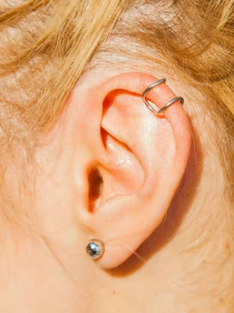 Boucles d’oreilles clip acier inoxydable, géométriques modernes, sans perçage, plaqué or, style européen américain, modèle Nelly - Boucles d'oreilles - Argent 30 mm